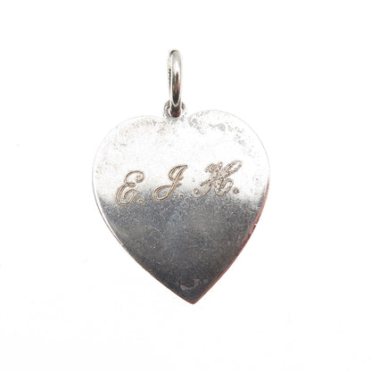 Tiffany & Co. 925 Sterling Silver Vintage Engraved Heart Tag Charm Pendant