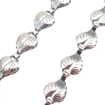 HERMANN SIERSBOL Sterling Silver Vintage Denmark Floral Leaf Chain Necklace 14"