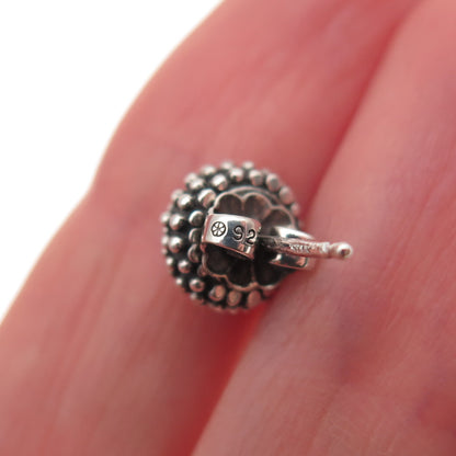 925 Sterling Silver Vintage Granulated Ball Oxidized Stud Earrings