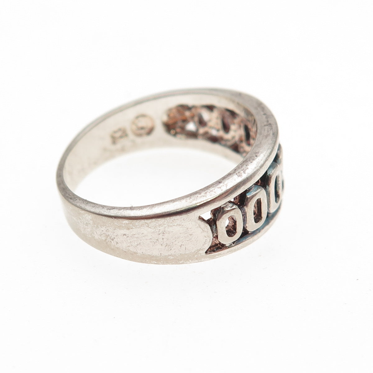 925 Sterling Silver Vintage 2000 Millennium Oxidized Ring Size 6