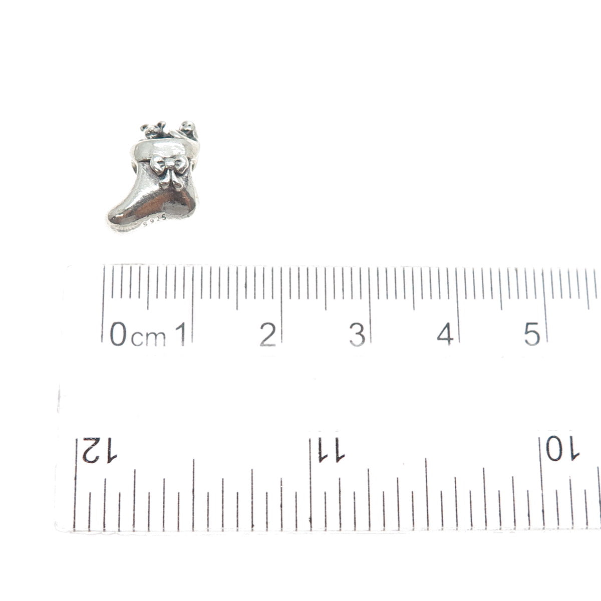 PANDORA 925 Sterling Silver Christmas Stocking Slide Bead Charm