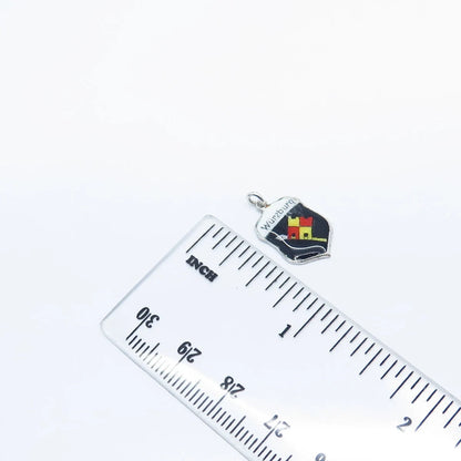 925 Sterling Silver Vintage Enamel "Würzburg" Coat of Arms Charm Pendant