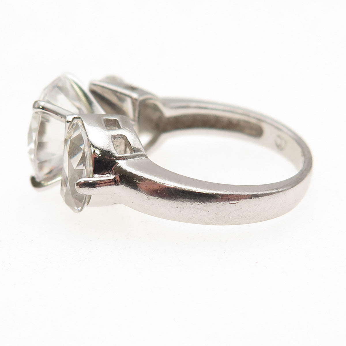 925 Sterling Silver Multi-Cut C Z Engagement Ring Size 5