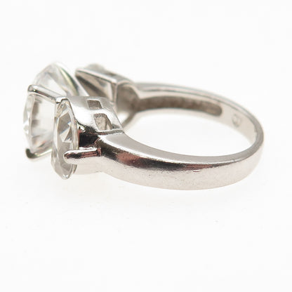 925 Sterling Silver Multi-Cut C Z Engagement Ring Size 5