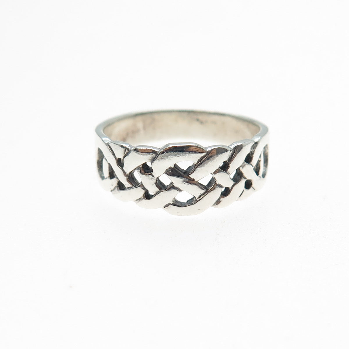 925 Sterling Silver Vintage Celtic Knot Ring Size 7.5