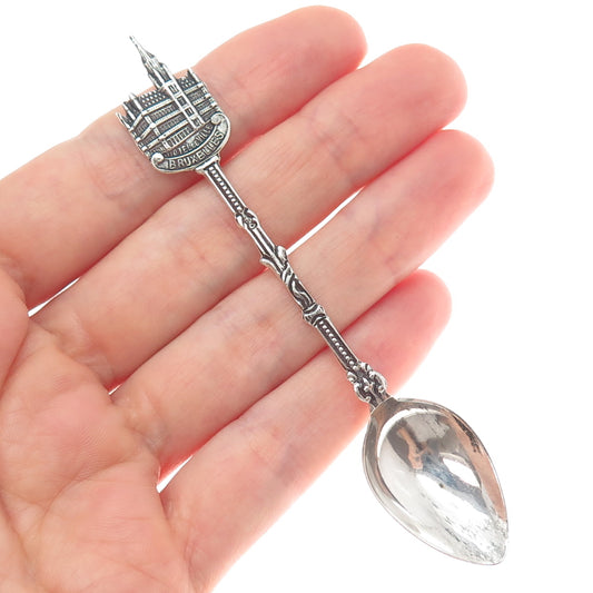 GEBR. HUISMAN GH3 833 Silver Antique Dutch Hotel de Ville Brussels Coffee Spoon