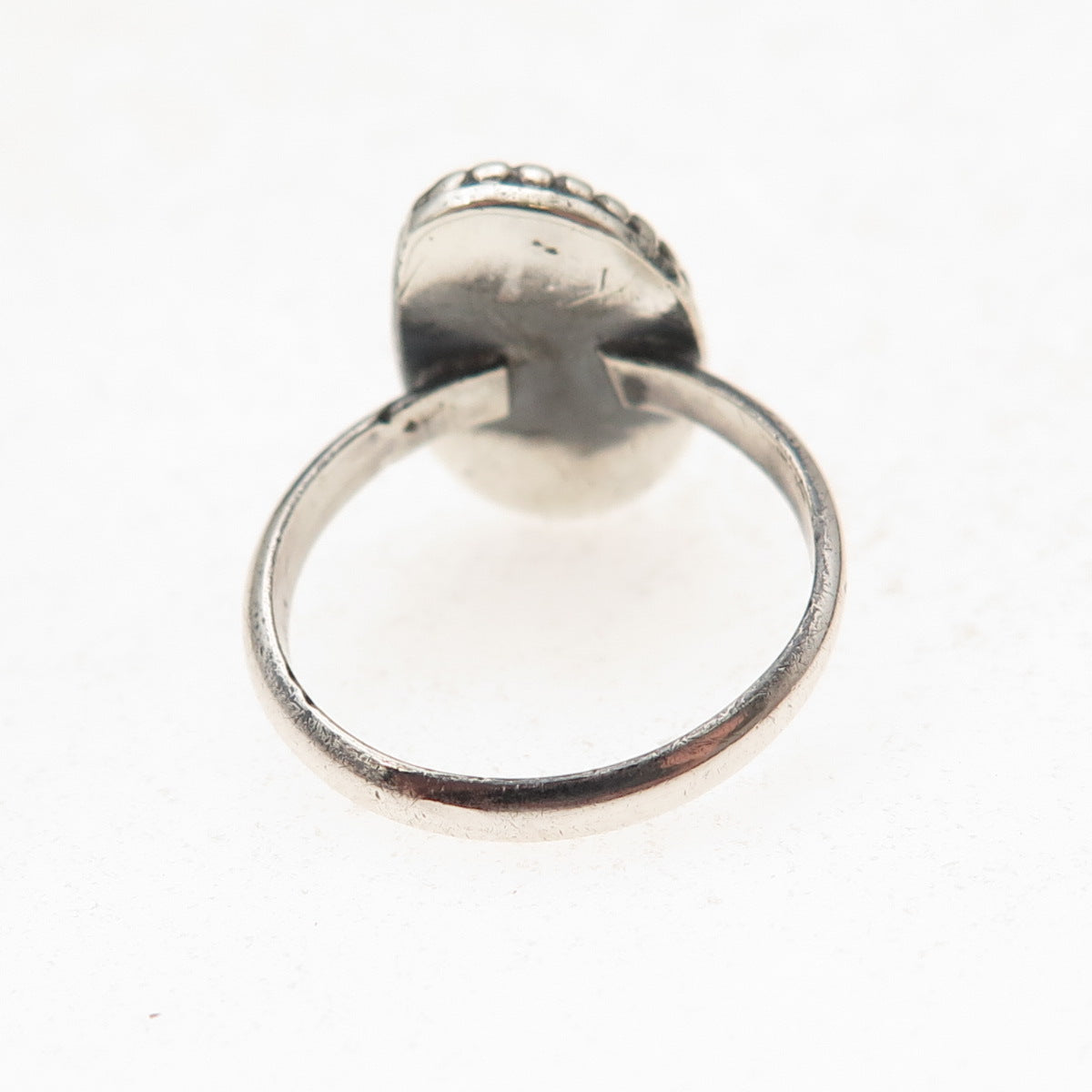 Old Pawn 925 Sterling Silver Vintage Southwestern Black Opal Ring Size 5.25