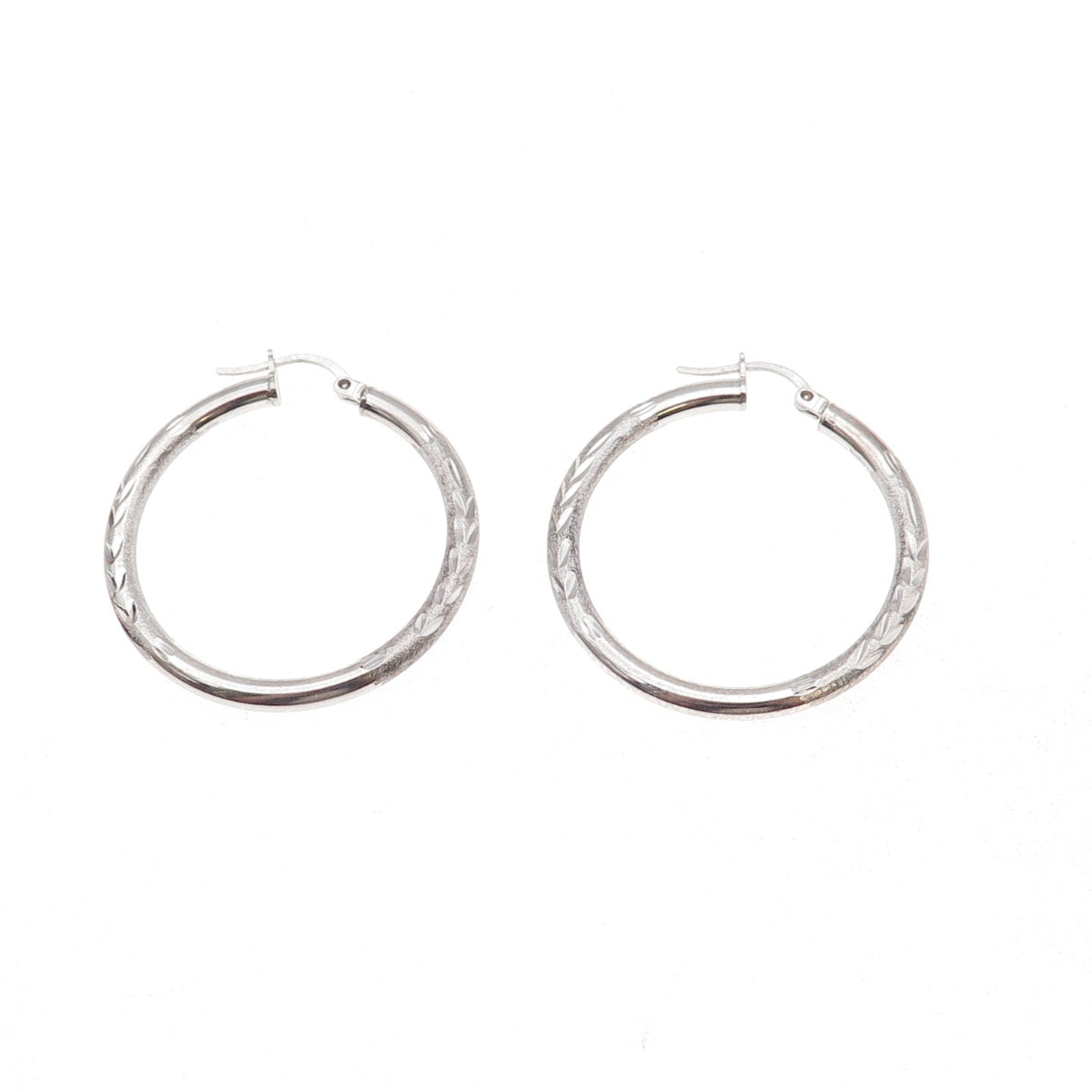 925 Sterling Silver Vintage Tube Hoop Earrings