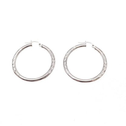 925 Sterling Silver Vintage Tube Hoop Earrings