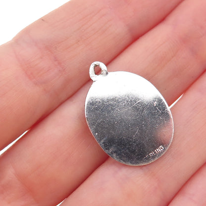 925 Sterling Silver Vintage Rhinestone Sweet 16 Flower Charm Pendant
