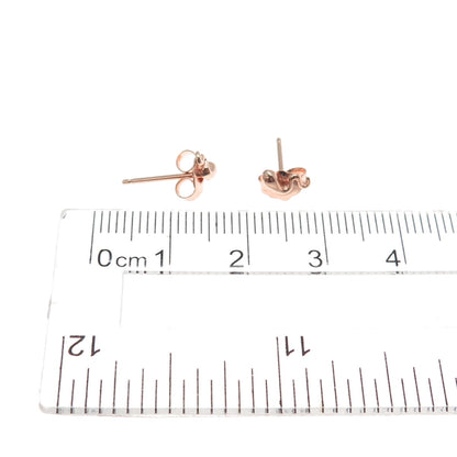 925 Sterling Silver Rose Gold Plated Modernist Zig Zag Stud Earrings