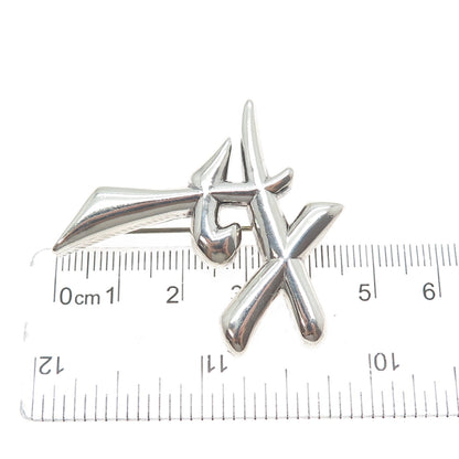 CHAPAL ZENRAY 925 Sterling Silver Vintage Friendship Modernist Pin Brooch