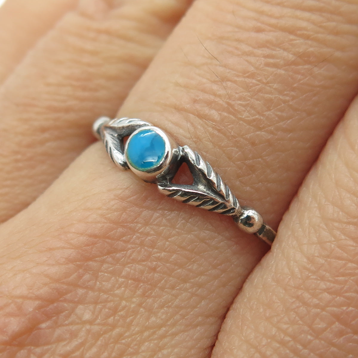 925 Sterling Silver Vintage Real Bisbee Turquoise Arrow Ring Size 9.25