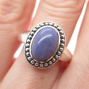MICHELLE ALBALA 925 Sterling Silver Vintage Real Sugilite Beaded Ring Size 6