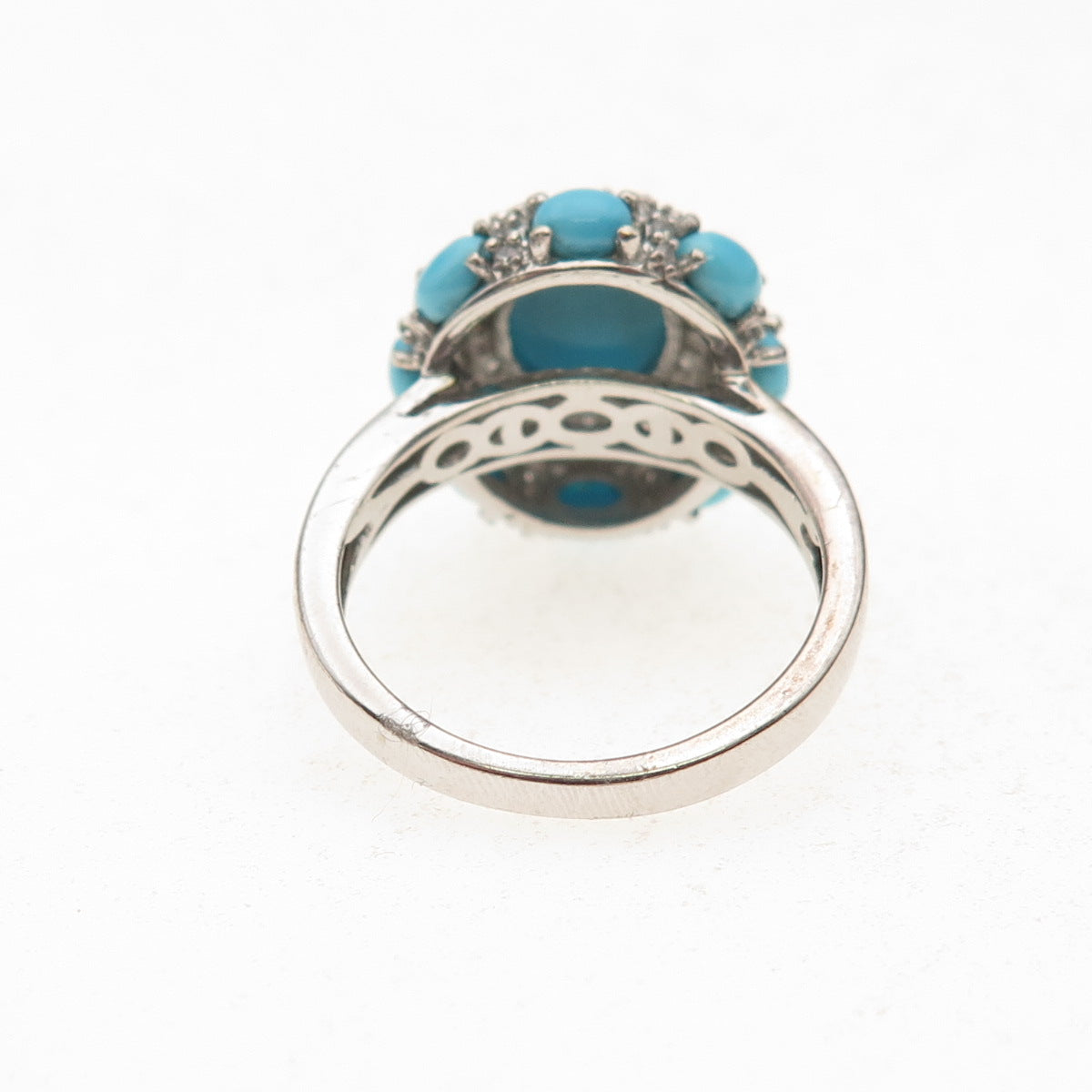 Chuck Clemency Sterling Silver Real Sleeping Beauty Turquoise Topaz Ring Size 8