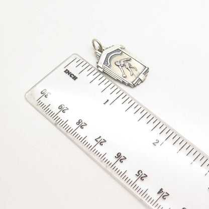 925 Sterling Silver Vintage Bowling Woman 1964 Pendant