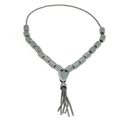 925 Sterling Silver Vintage Prayer Beads Religious Oxidized Chain 11"