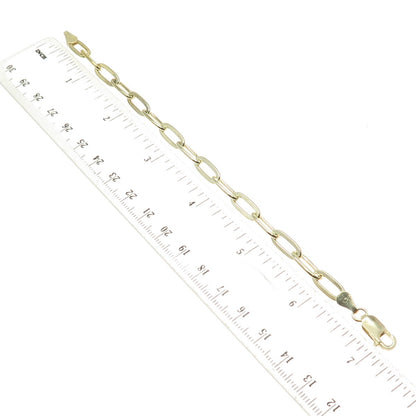 925 Sterling Silver Gold Plated Italy Paperclip Link Bracelet 6.75"