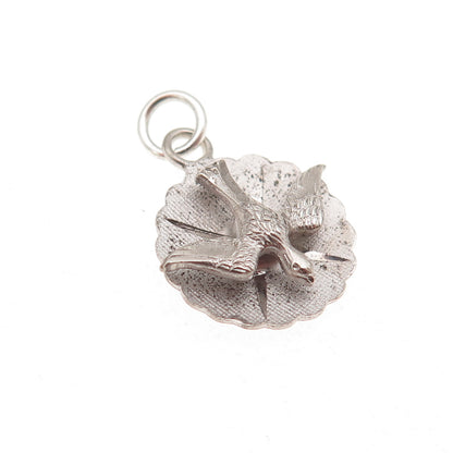 Catamore 925 Sterling Silver Antique Art Deco Holy Spirit Oxidized Charm Pendant