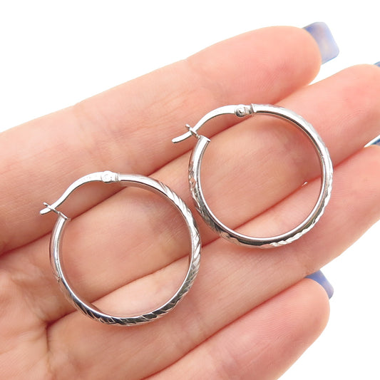 925 Sterling Silver Engraved Hoop Earrings