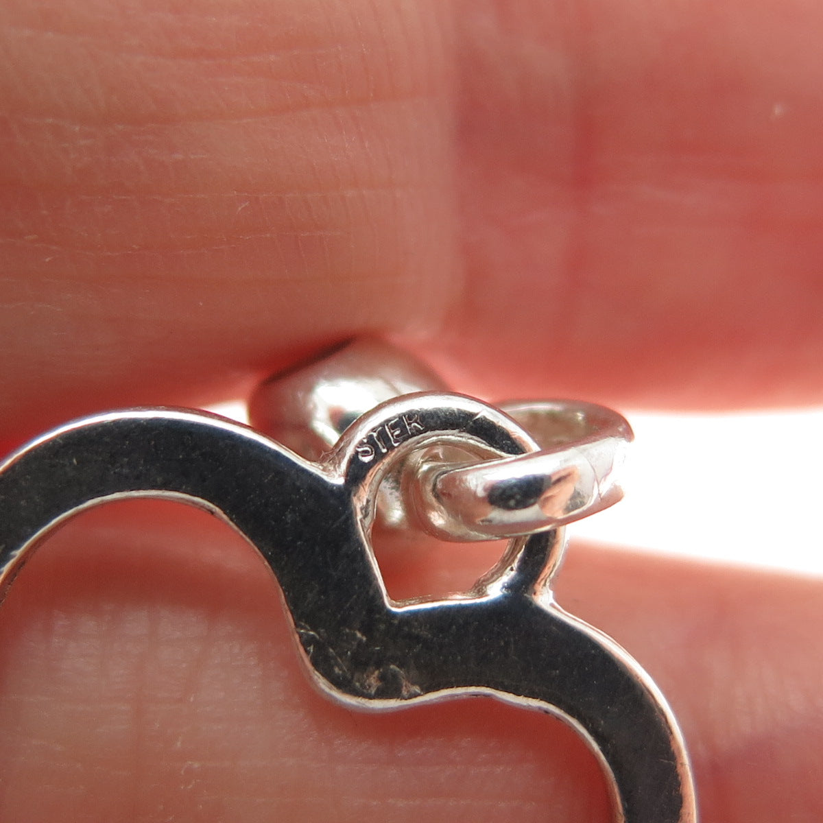 925 Sterling Silver Vintage Heart Slide Charm Pendant