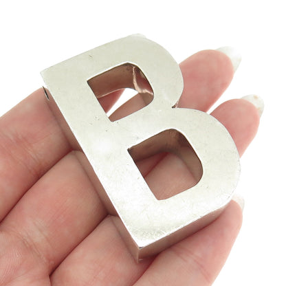 GOLDBAR 925 Sterling Silver Vintage Letter "B" Initial Slide Pendant