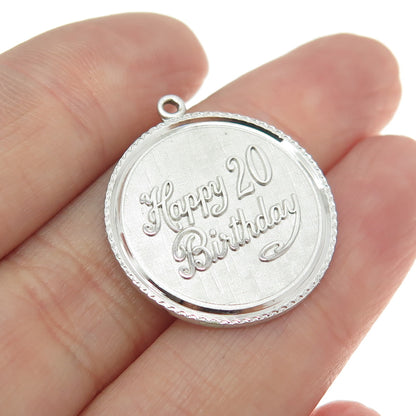 GRIFFITH & SONS CO 925 Sterling Silver Vintage "Happy Birthday 20" Pendant