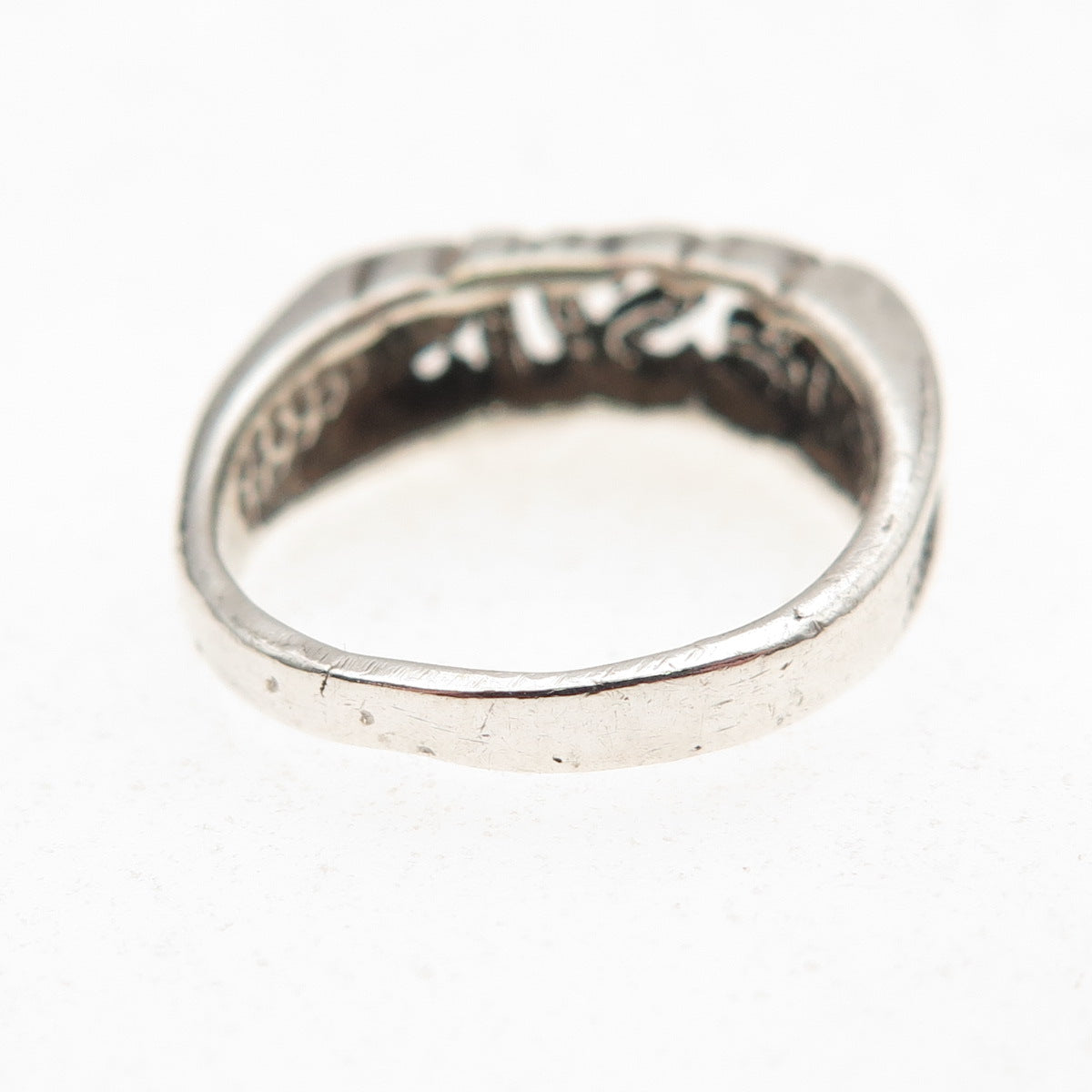 925 Sterling Silver Vintage Jesus Oxidized Name Ring Size 4.75