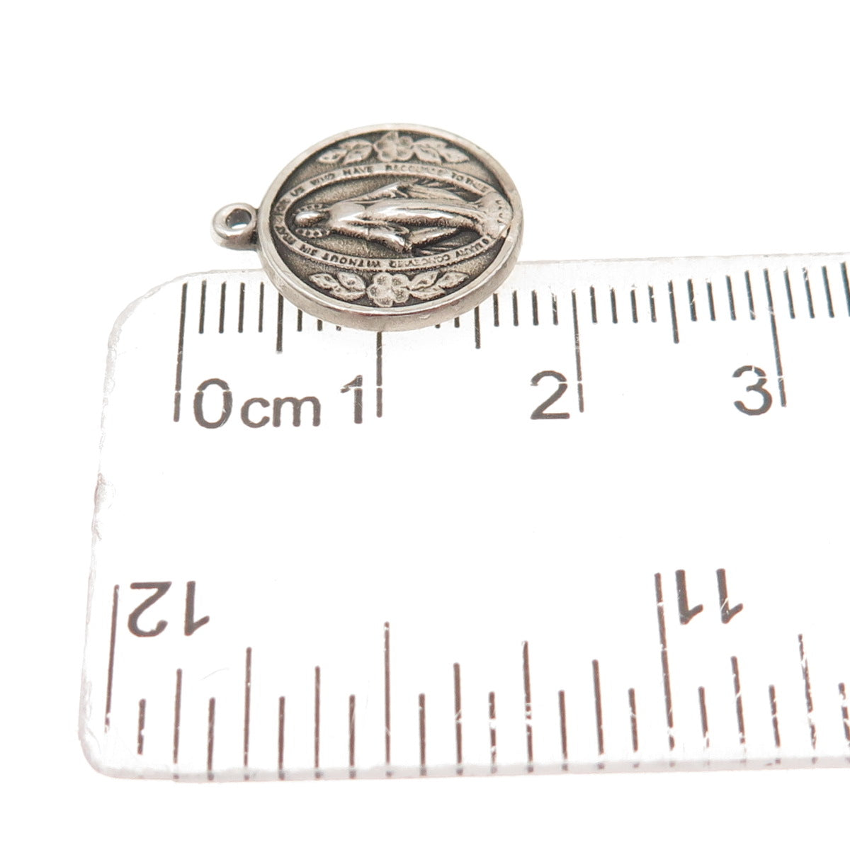 Bliss 925 Sterling Silver Vintage Saint Mary Miraculous Oxidized Charm Pendant