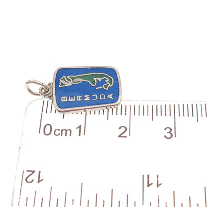 BREADNER CO. 925 Sterling Silver Vintage Enamel Bermuda Mini Charm Pendant