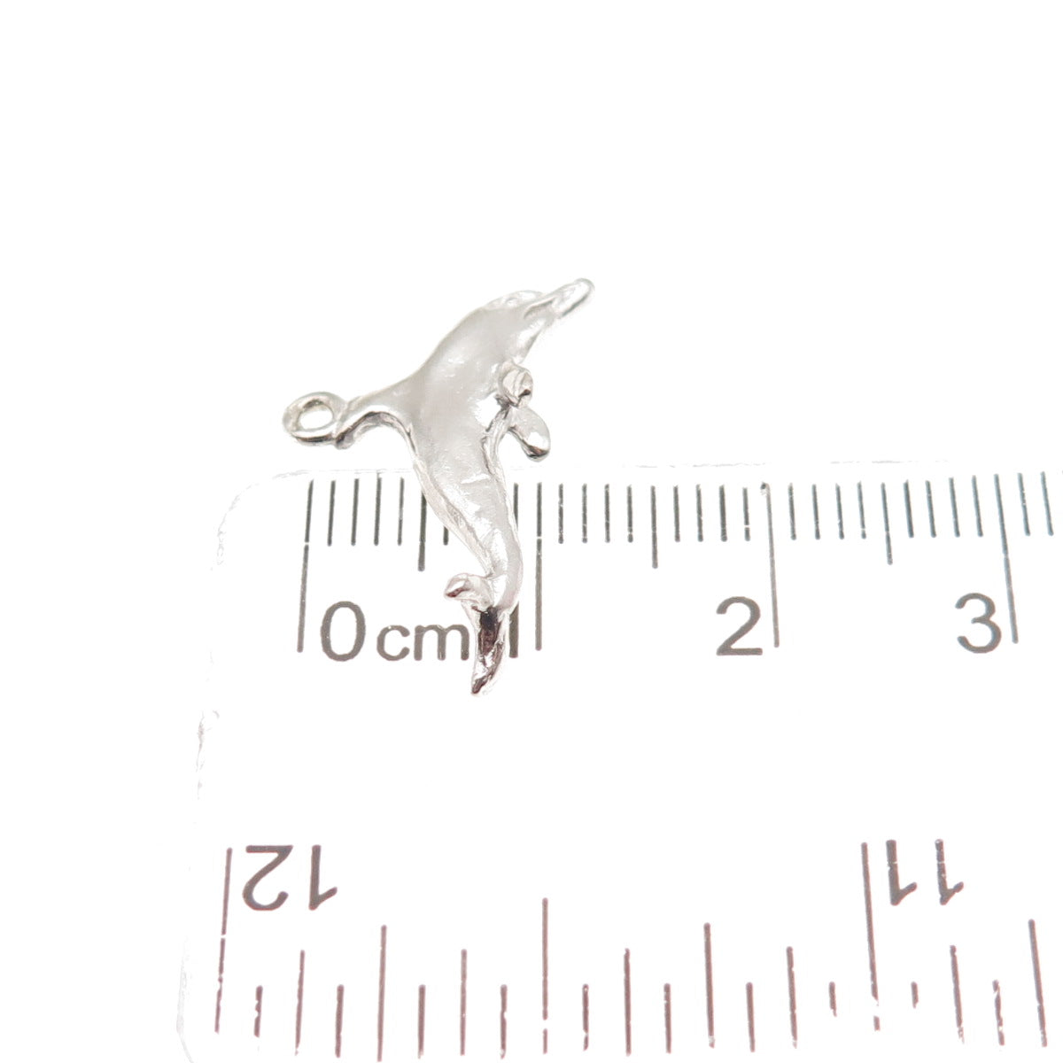 925 Sterling Silver Vintage Friendly Dolphin 3D Mini Charm Pendant