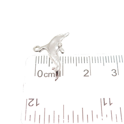 925 Sterling Silver Vintage Friendly Dolphin 3D Mini Charm Pendant