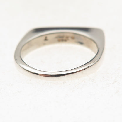 Lisa Jenks 925 Sterling Silver Vintage Modernist Bar Oxidized Ring Size 6.75