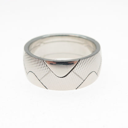 NEOS 925 Sterling Silver Textured Zig Zag Band Ring Size 7.75