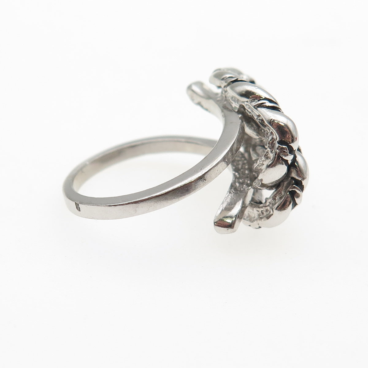 925 Sterling Silver Vintage Interlocked Circle Oxidized Ring Size 6.25