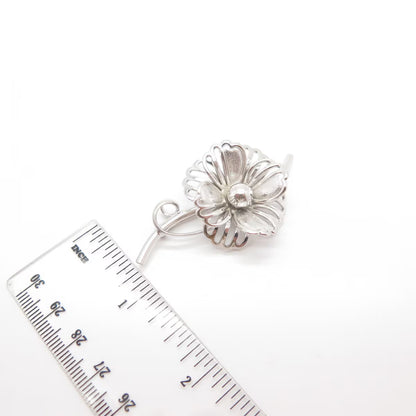 925 Sterling Silver Vintage Forstner Floral Pin Brooch