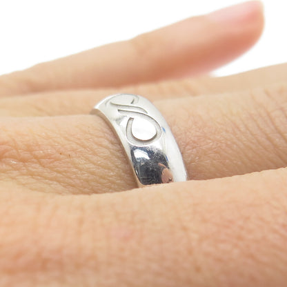 925 Sterling Silver Infinity Engraved Band Ring Size 8.75