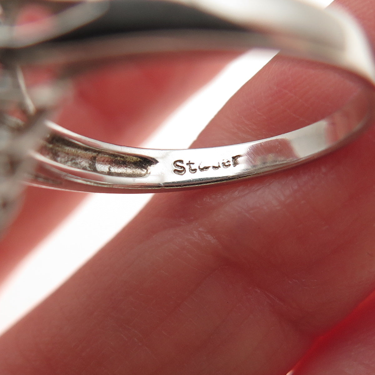 Stauer 925 Sterling Silver Lab-Created Star Ruby & C Z Ring Size 6.25