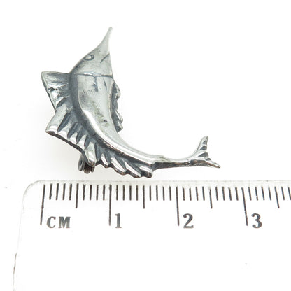 925 Sterling Silver Vintage Mexico Swordfish Pin Brooch