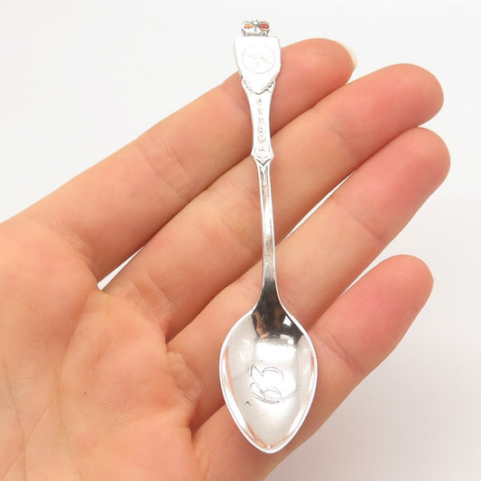 925 Sterling Silver Antique Enamel Canada BMCo "Ottawa" Demitasse Spoon