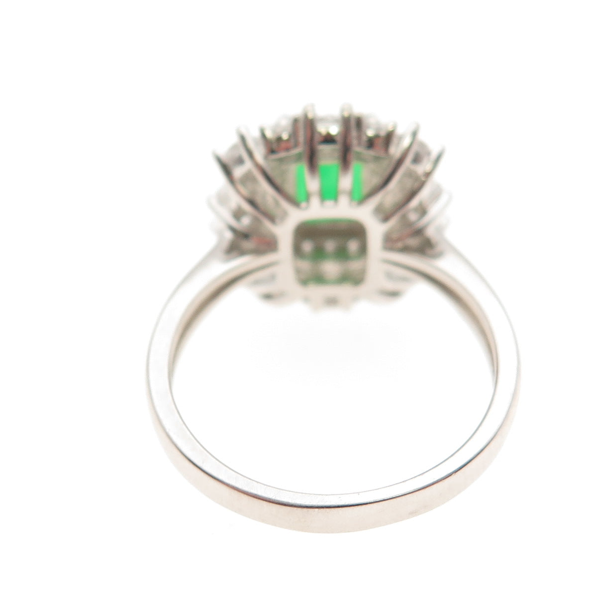DSMK 925 Sterling Silver Green & White C Z Bohemian Ring Size 7