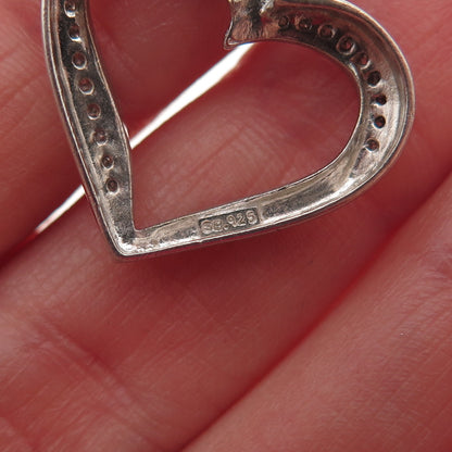 SB Sherri Baker 925 Sterling Silver Real Diamond Heart Mini Charm Pendant