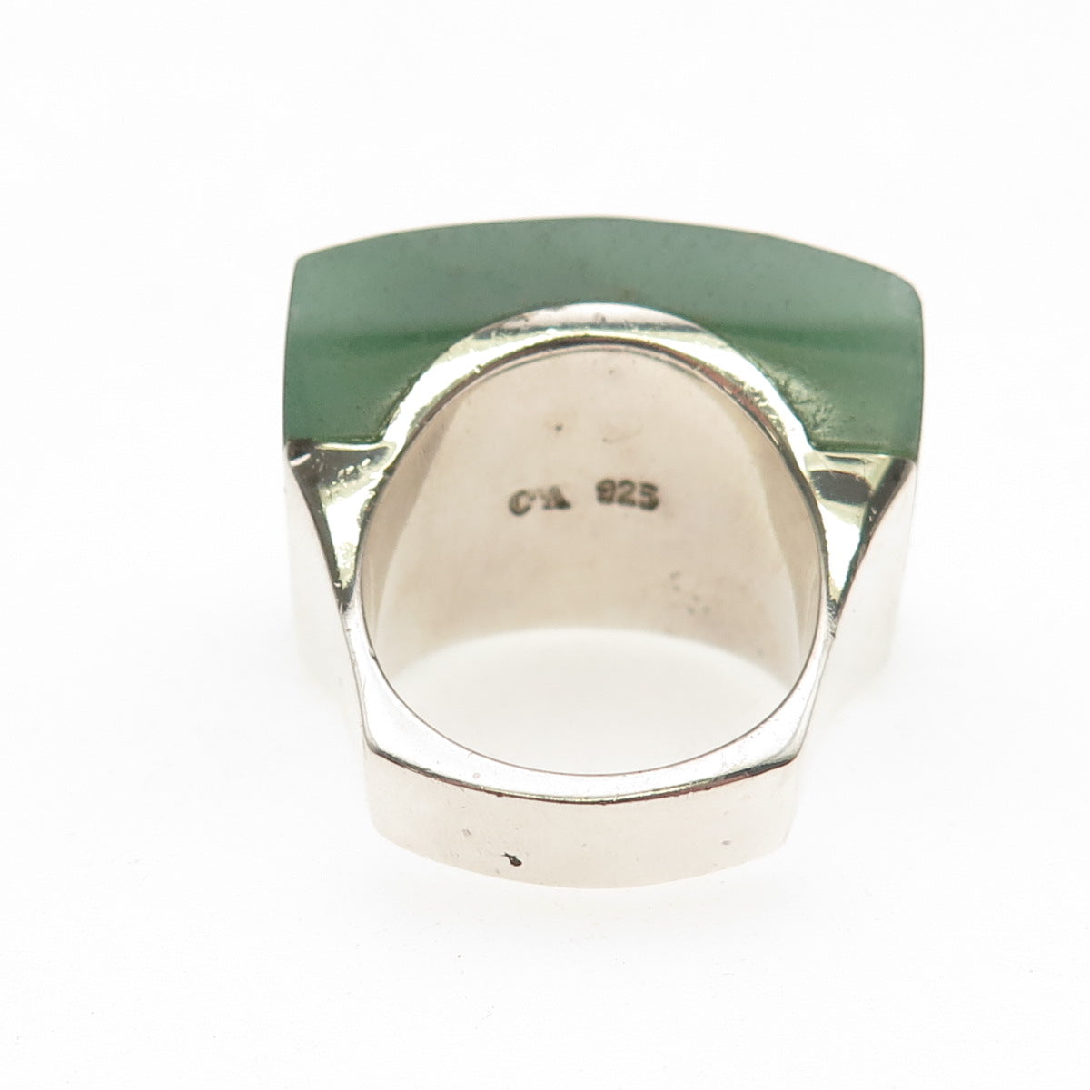 CHATEAU D'ARGENT Sterling Silver Vintage Real Aventurine Statement Ring Size 9