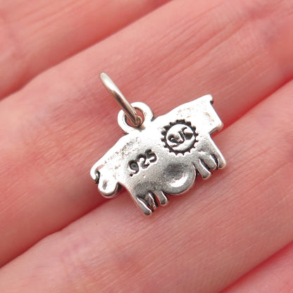 SJC Sundancer 925 Sterling Silver Vintage Tennis Mom Oxidized Mini Charm Pendant