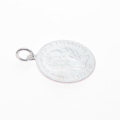 Antique 1915 Silver Austrian Empire 4 Ducats - Franz Joseph I Coin Pendant