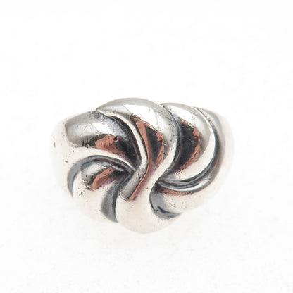 925 Sterling Silver Vintage Modernist Oxidized Ring Size 6.25