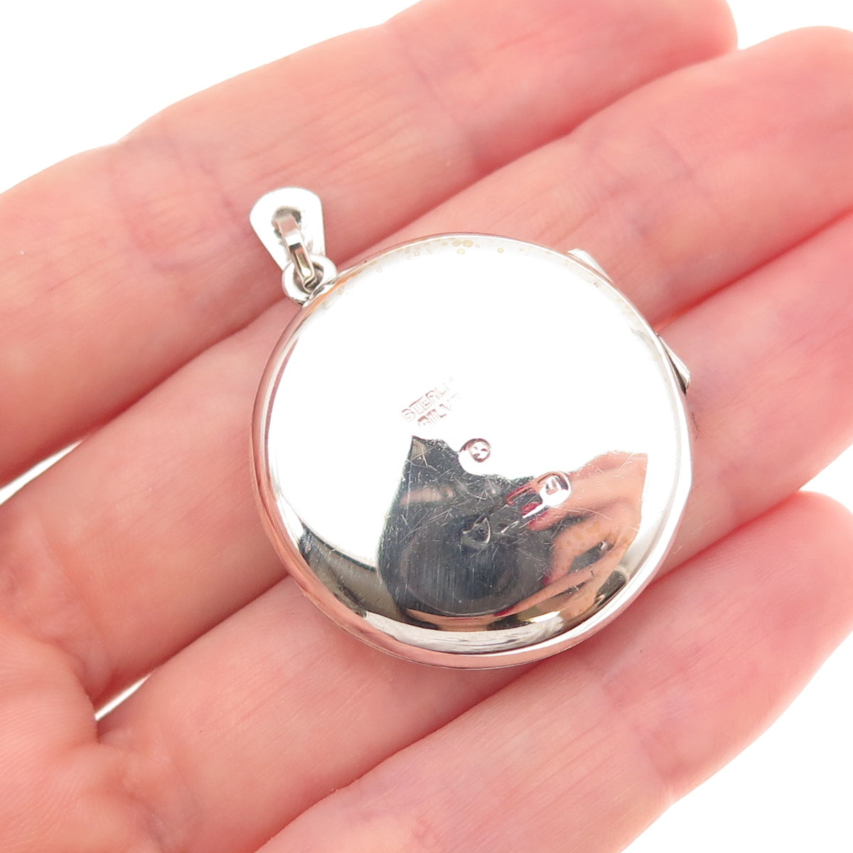 Joseph Smith & Sons 925 Sterling Silver Vintage Birmingham Floral Locket Pendant