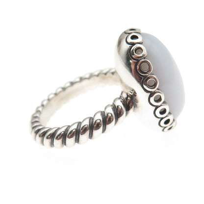 Pandora 925 Sterling Silver Real Chalcedony Forever My Friend Ring Size 5