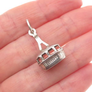 925 Sterling Silver Vintage Caracas Gondola 3D Mini Charm Pendant