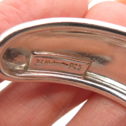 925 Sterling Silver Vintage Smooth Modernist Cuff Bracelet 6.25"